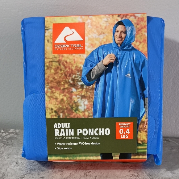 Ozark Trail Other - Ozark Trail Adult Blue Rain Poncho Outdoor Utility
